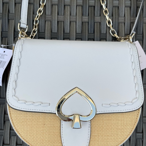Kate Spade Robyn Medium Chain Straw Saddle Bag - Picture 2 of 6